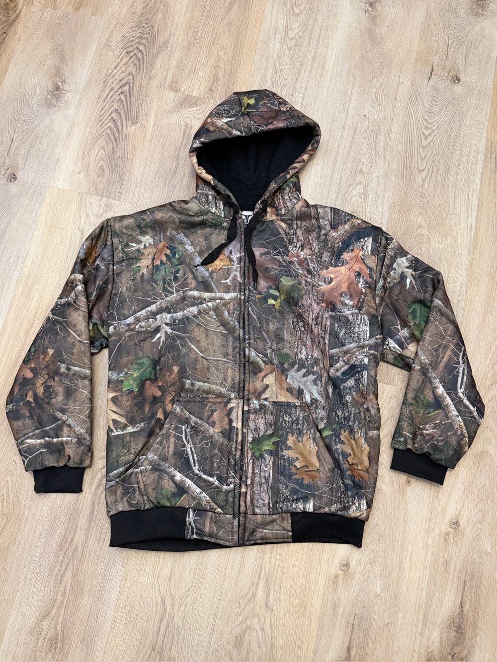True Timber Men's Camo Hooded Zip Jacket - Realtree Style Brown Camo